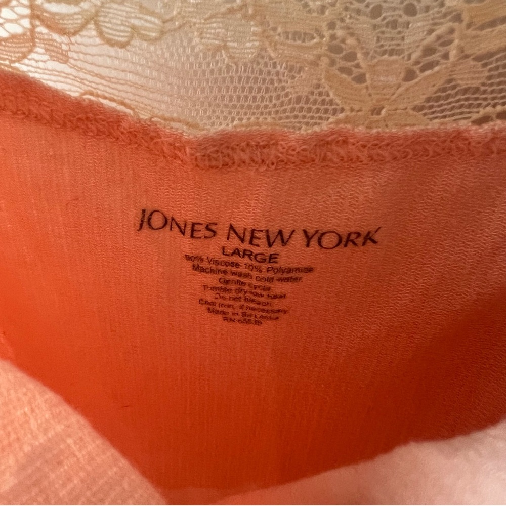 Jones New York Elegant Pink Lace Trim Slip Dress size Large NWT - Picture 6 of 6